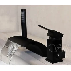Silla Global Silla Robinet De Baignoire en Laiton sur plage 3 trous, Noir mat* Robinet De Baignoire