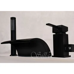 Silla Global Silla Robinet De Baignoire en Laiton sur plage 3 trous, Noir mat* Robinet De Baignoire