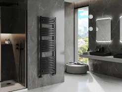 Silla Global Silla Sèche-serviettes eau chaude 680W 150x50x5,4cm, Noir* Sèche-Serviettes Eau Chaude