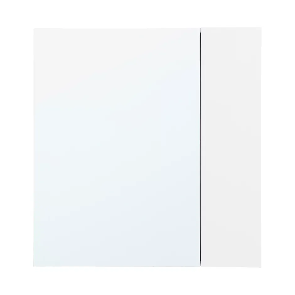 Sobuy Armoire Murale avec Miroir, 1 Porte 3 Compartiments, Étagères Réglables, Blanche