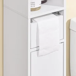 Sobuy Colonne de Salle de Bain avec Porte et Tiroir Résistant à l'Humidité Blanc* Colonne De Salle De Bains