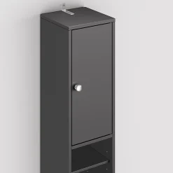Sobuy Colonne de salle de bain étanche avec étagères et tiroirs réglables, MDF noir* Colonne De Salle De Bains