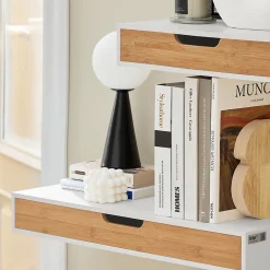 Sobuy Étagère Murale avec Tiroir - Étagère Flottante Moderne Blanche & Nature* Armoire De Salle De Bains