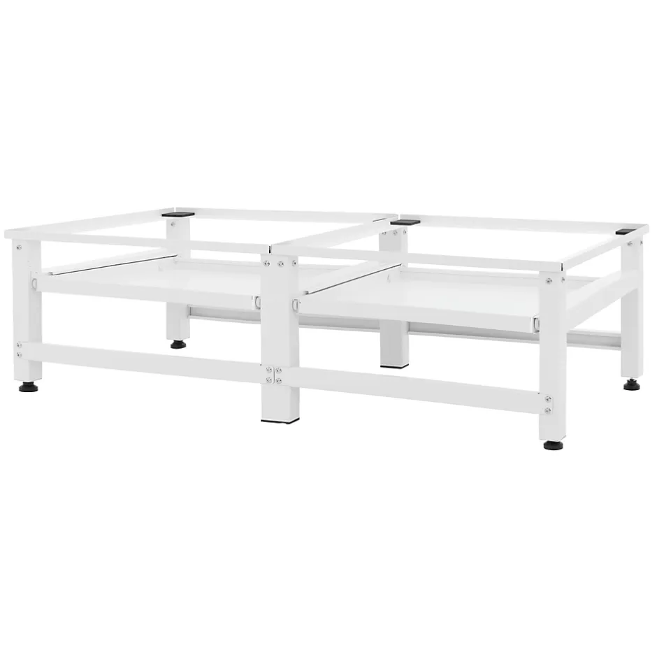 Ml-Design Socle machine à laver double avec étagère base sèche-linge blanc 150 kg/support* Etendoir À Linge