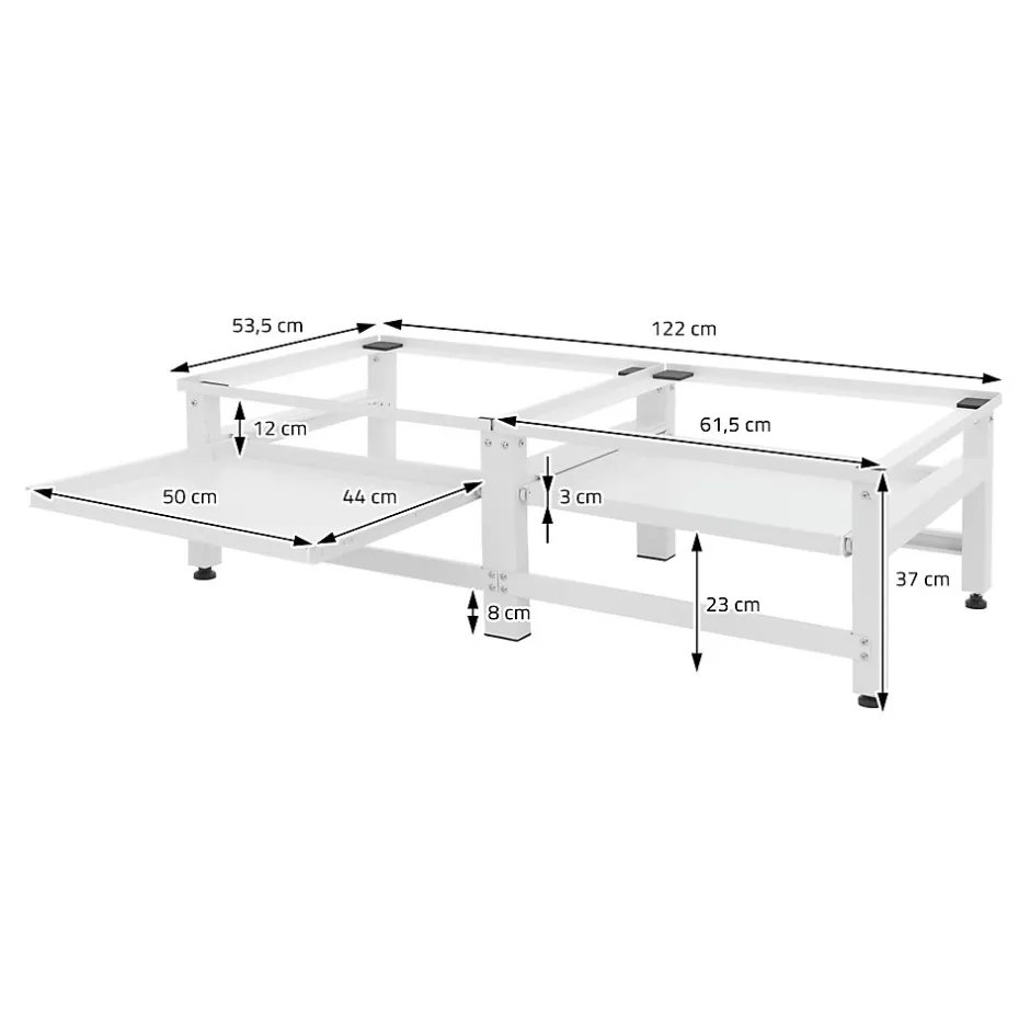 Ml-Design Socle machine à laver double avec étagère base sèche-linge blanc 150 kg/support* Etendoir À Linge