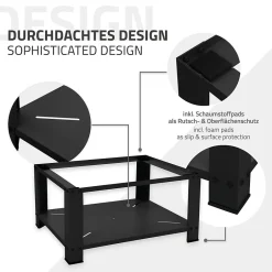 Ml-Design Socle pour machine à laver en acier noir accessoire avec étagère 63x54x32 cm* Etendoir À Linge