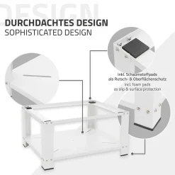 Ml-Design Socle pour machine à laver en acier blanc accessoire avec étagère 63x54x32 cm