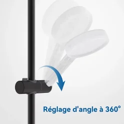 Sofetiy Max Barre de douche en acier inoxydable - Kit complet avec coulisseau rond et fixations chromées
