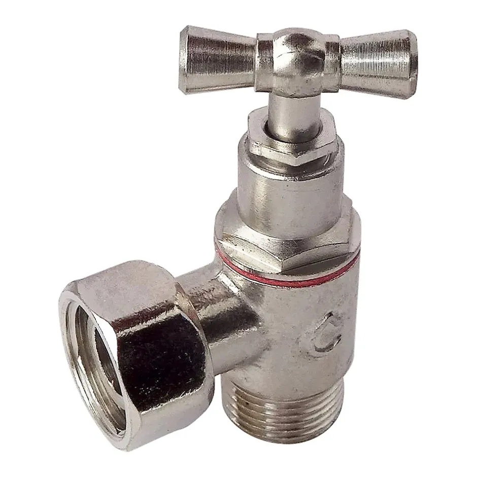 Somatherm for you - Robinet de WC équerre laiton nickelé M12/17 - Ecrou Prisonnier 12/17* Chasse D'Eau