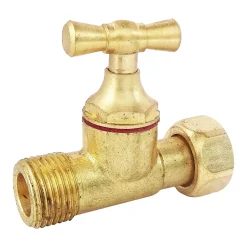 Somatherm for you - Robinet de WC droit laiton brut M12/17 - Ecrou Prisonnier 12/17* Chasse D'Eau