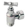 Somatherm for you - Robinet d'arrêt équerre à presse étoupe pour WC - 3/8 - Tête à clapet - nickelé* Chasse D'Eau