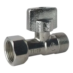 Somatherm for you - Robinet de WC 1/4 de tour droit nickelé brut M12/17 - Ecrou Prisonnier 12/17* Chasse D'Eau