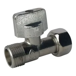 Somatherm for you - Robinet de WC 1/4 de tour droit nickelé brut M12/17 - Ecrou Prisonnier 12/17* Chasse D'Eau