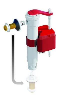 Dubourgel Soupape DUAL 6 surverse centrale 3/6 litres et robinet SX à flotteur télescopique- - Robinet flotteur et mécanisme* Chasse D'Eau