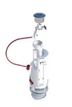Dubourgel Soupape DUAL 6 surverse centrale 3/6 litres et robinet SX à flotteur télescopique- - Robinet flotteur et mécanisme* Chasse D'Eau