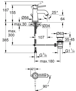 Grohe Start Classic mitigeur monocommande lavabo taille S (LM-23782000)