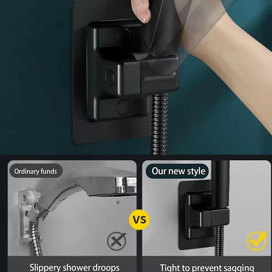 Deko Support de douche rotatif et réglable, support de pommeau de douche à main réglable, étanche (noir)* Pommeau De Douche, Flexible Et Barre De Douche