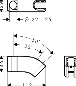 Hansgrohe Support de douchette chromé