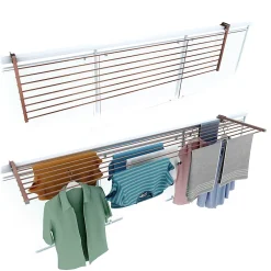 Foxydry Support linge pliable 2 positions corten 202x63x8 cm Duo