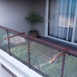 Foxydry Support linge pliable 2 positions corten 202x63x8 cm Duo