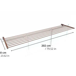 Foxydry Support linge pliable 2 positions corten 202x63x8 cm Duo