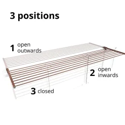 Foxydry Support linge pliable 2 positions corten 202x63x8 cm Duo