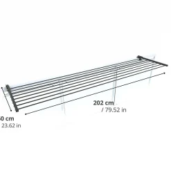 Foxydry Support linge pliable pour extérieur alu 202x63x8 cm Duo* Etendoir À Linge