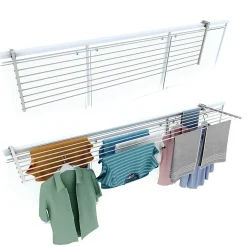 Foxydry Support linge rabattable 2 sens blanc 202x63x8 cm Duo* Etendoir À Linge