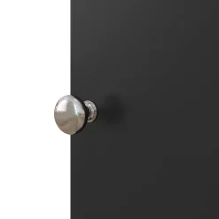 Homcom Support papier toilette - porte-papier toilette - armoire pour papier toilette - 3 niveaux + sortie papier MDF noir* Meuble Wc