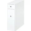Homcom Support papier toilette - porte-papier toilette - armoire pour papier toilette - 2 tiroirs, coffre - MDF blanc