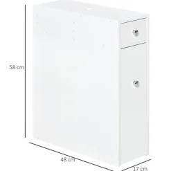 Homcom Support papier toilette - porte-papier toilette - armoire pour papier toilette - 2 tiroirs, coffre - MDF blanc