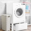 IDMarket Support pour machine à laver 63 x 54 cm socle réhausseur en métal avec tiroir