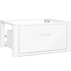 IDMarket Support pour machine à laver 63 x 54 cm socle réhausseur en métal avec tiroir