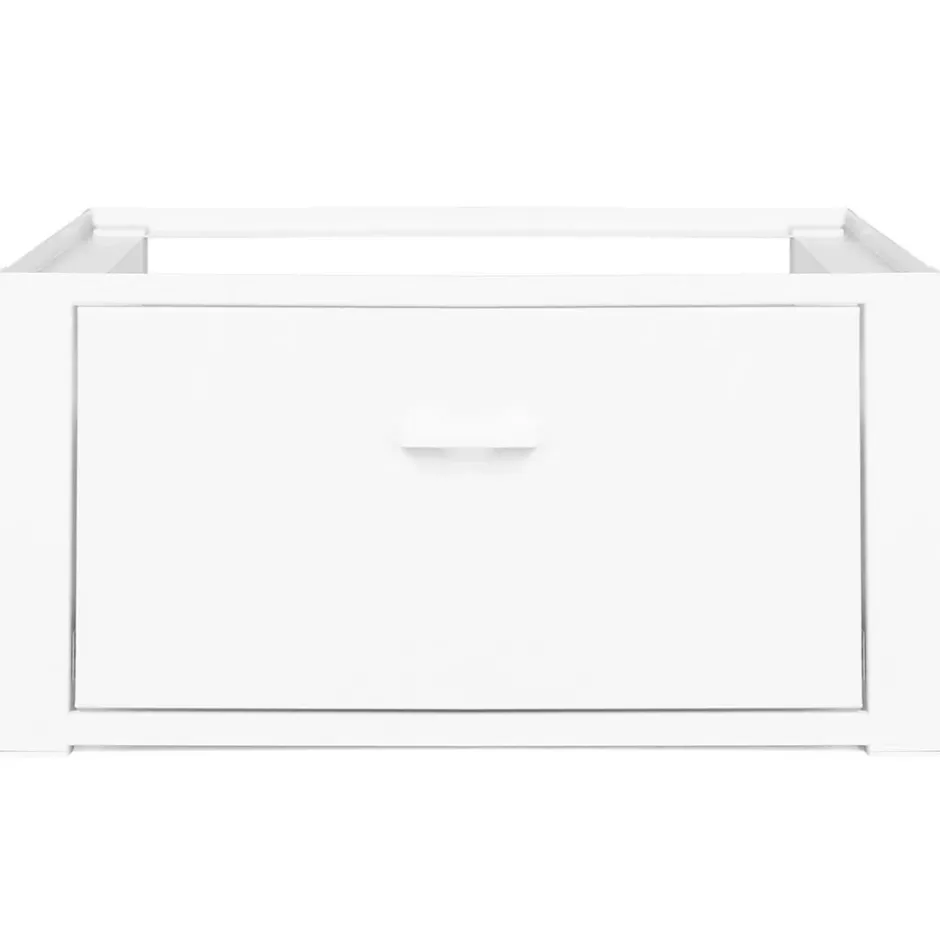 IDMarket Support pour machine à laver 63 x 54 cm socle réhausseur en métal avec tiroir