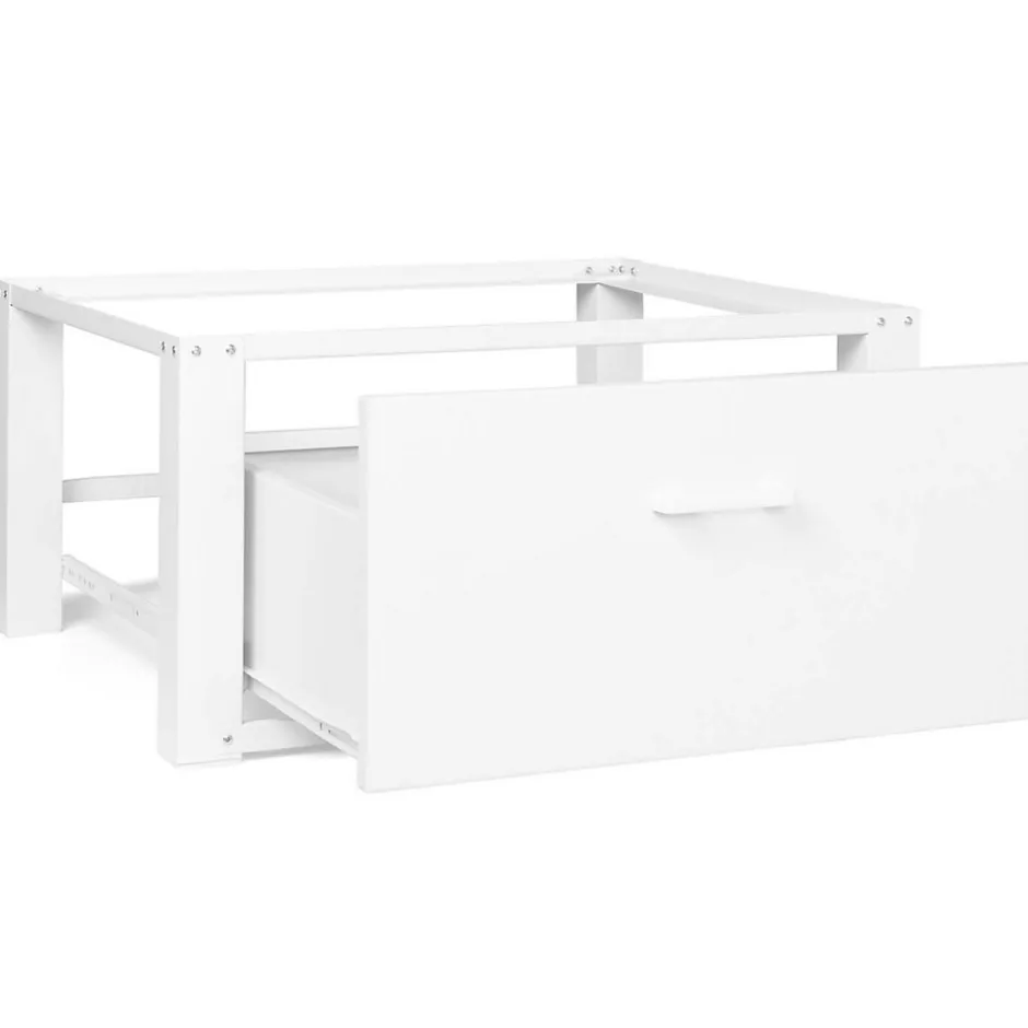 IDMarket Support pour machine à laver 63 x 54 cm socle réhausseur en métal avec tiroir