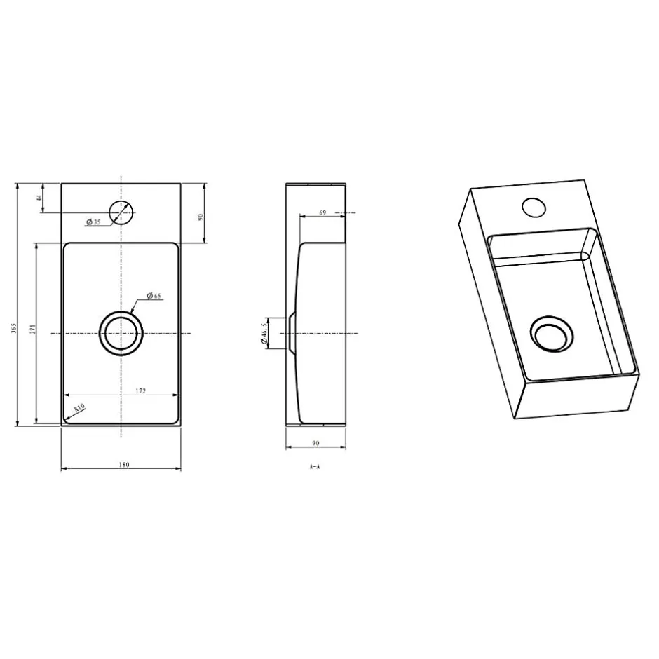Swiss Aqua Technologies Aurum Lave mains en Acier Inoxydable 304, 40x22x11cm, Or brossé PVD (SATAUR4022BG)