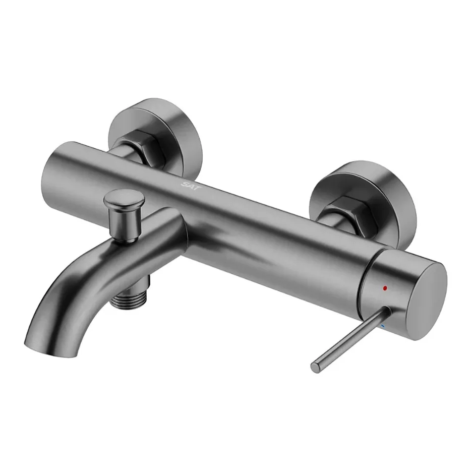 Swiss Aqua Technologies Aurum mitigeur de baignoire mural 150 mm à levier sans set de douche, gun metal (SATBAUR222BGM)