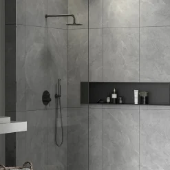 Swiss Aqua Technologies Aurum Niche de Douche à encastrer, Acier Inoxydable 304, 120x28x10cm, Noir mat (SATAURN12128MB)