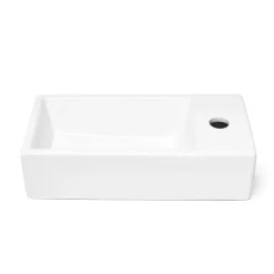 Swiss Aqua Technologies Brevis Lave-mains suspendu avec trou pour robinetterie à droite, 40,5x20,5x10,5cm (SATBRE4020SR)