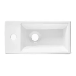 Swiss Aqua Technologies Brevis Lave-mains suspendu avec trou pour robinetterie à gauche, 40,5x20,5x10,5cm (SATBRE4020SL)* Lavabo