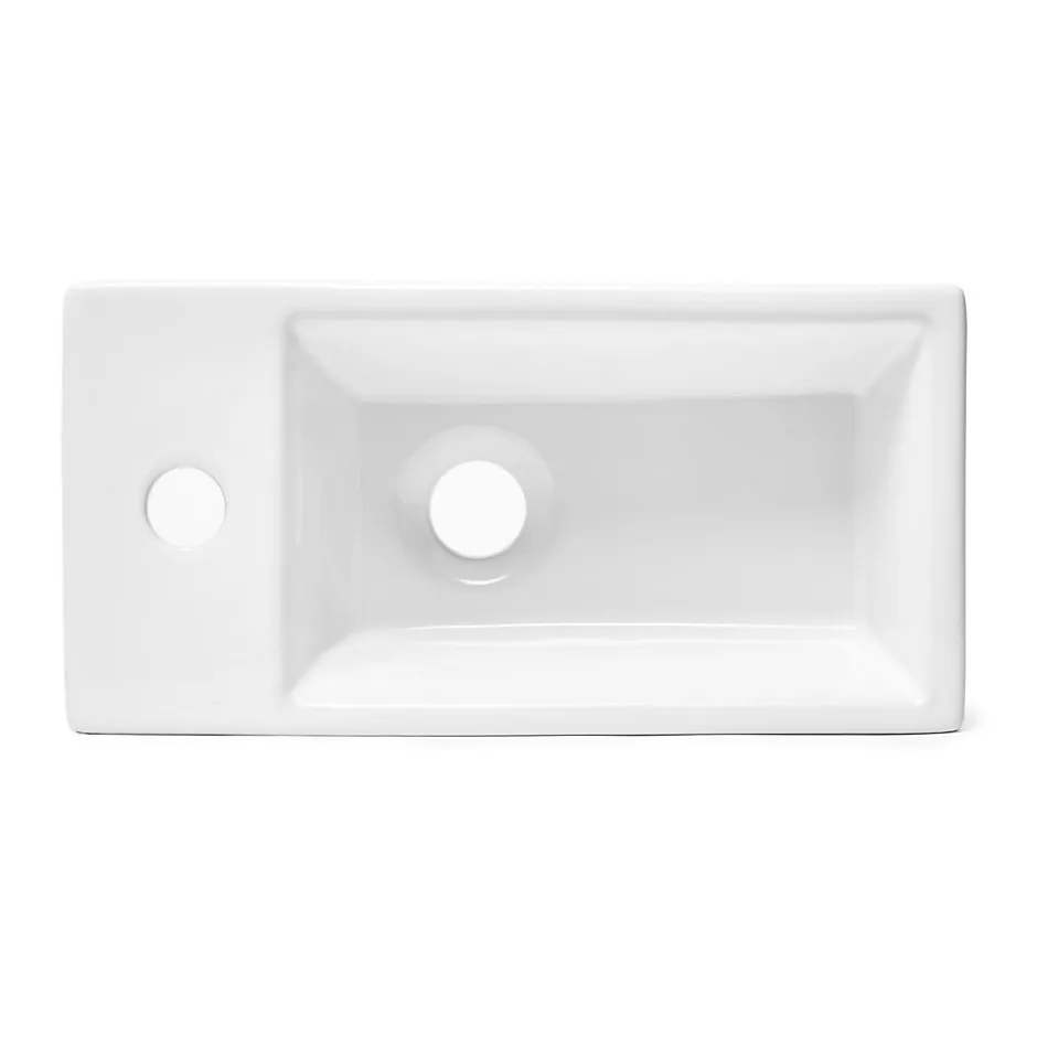Swiss Aqua Technologies Brevis Lave-mains suspendu avec trou pour robinetterie à gauche, 40,5x20,5x10,5cm (SATBRE4020SL)* Lavabo