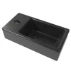 Swiss Aqua Technologies Brevis Lave-mains suspendu Noir mat avec trou pour robinetterie à gauche, 40,5x20,5x10,5cm + Bonde