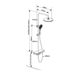 Swiss Aqua Technologies Colonne de douche avec mitigeur thermostatique et tête de douche XXL 255mm, Chrome (SATSSTPBCH)