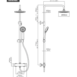 Hansgrohe Swiss Aqua Technologies Colonne de douche XXL 250 avec mitigeur thermostatique, Douchette 3 jets, noir mat (SATSSTKEC)