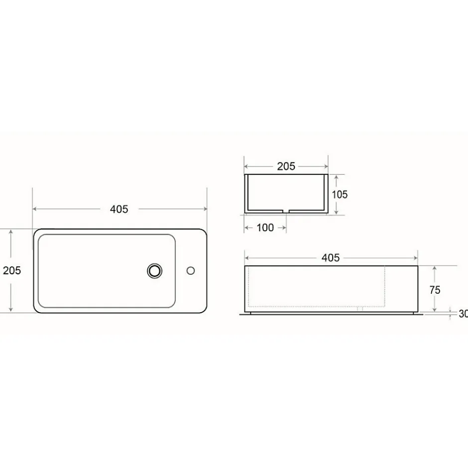 Swiss Aqua Technologies Ensemble lave-mains suspendu avec trou pour robinetterie 40.5x20.5 + Siphon (SATBRE4020SL-SET2)