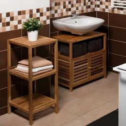 Swiss Aqua Technologies Etagère sur pied Naturel Home 36x79x36 cm, bois (HOMEREG3)* Etagère Salle De Bains