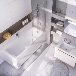 Swiss Aqua Technologies Fusion 170 x 70 cm Baignoire droite en acrylique, sans pieds, blanc (SIKOVR170)* Baignoire Droite