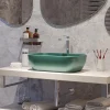 Swiss Aqua Technologies Infinitio Vasque à poser 45,5 x 32,5 x 13,5 cm, sans trop-plein, Vert foncé mat (SATINF4532DGEM)* Vasque À Poser
