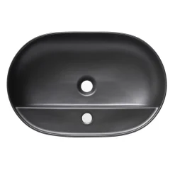 Swiss Aqua Technologies Infinitio Vasque à poser 60x40 cm, sans trop-plein, avec trou pour robinetterie, Noir mat (SATINF6040BKM)* Vasque À Poser