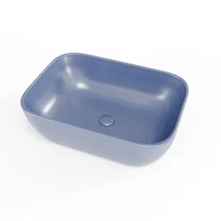 Swiss Aqua Technologies Infinitio Vasque à poser 45,5 x 32,5 x 13,5 cm, sans trop-plein, Bleu foncé mat (SATINF4532DBLM)